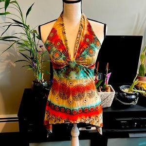 Colorful halter top